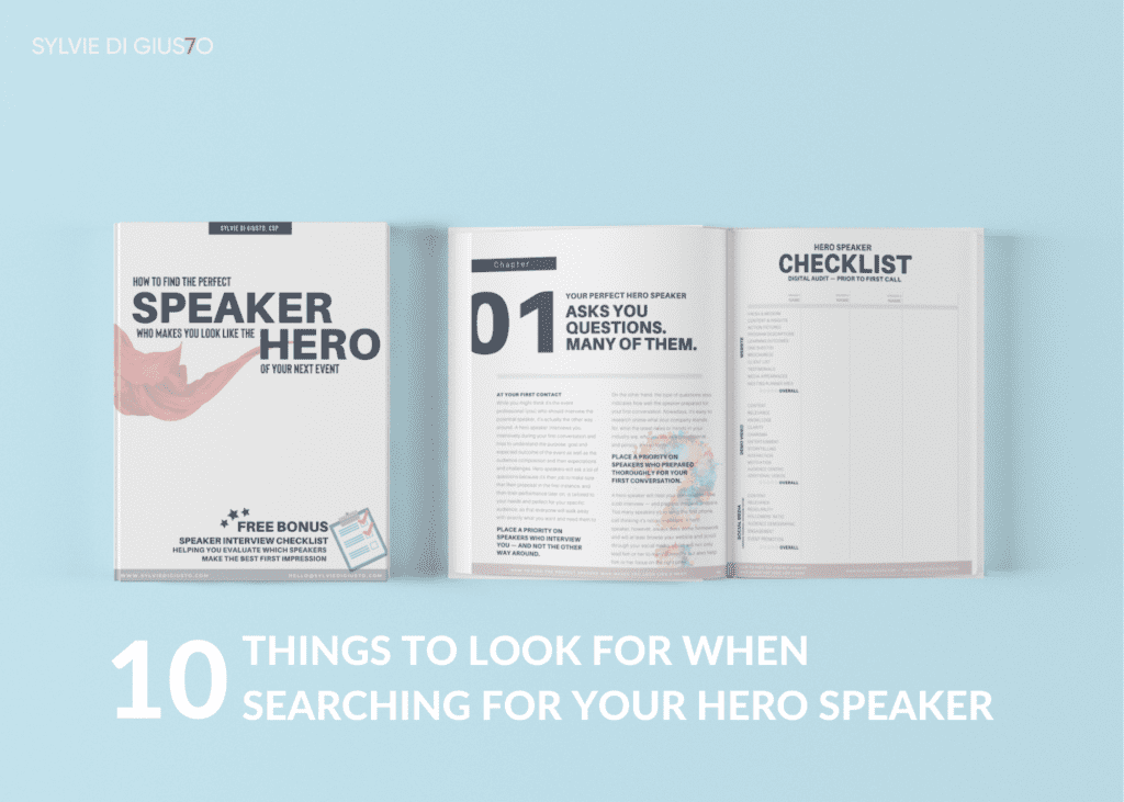 How to find the perfect keynote speaker, Ebook, Sylvie di Giusto,: where do you find keynote speakers for a conference